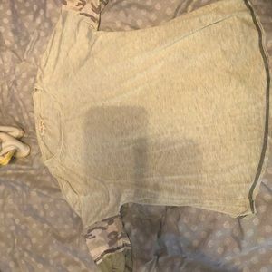 Oatmeal colored shirt with camo Sleeves!